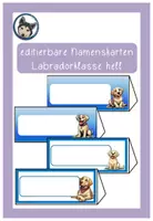Vorschau - Bildkarten - editierbare Namenskarten Labradorklasse hell #Klassentier - Deckblatt