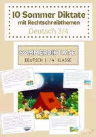 Vorschau - Aufgabenkarten - Sommer Diktate Klasse 3/4 - Seite 1