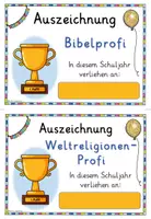 Vorschau - Mal- und Bastelvorlagen - Auszeichnungen Schuljahresende Religionsunterricht Awards - Seite 3
