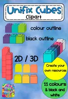 Vista previa - Elementos para la creación de materiales - Pack de cliparts Base 10 y Cubos Unifix - página 1