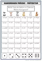 Vorschau - Arbeitsblätter - Hunderennen Präsens Präteritum Würfelspiel Deutsch 3. Klasse - Seite 1
