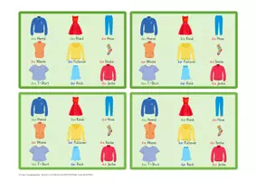 Aperçu - Jeux - Jeu de vocabulaire: Schau schnell - Sommerkleidung (vêtements d'été) - Page 2
