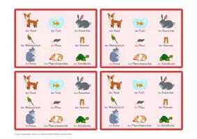 Aperçu - Jeux - Jeu de vocabulaire: Schau schnell !!! Haustiere (Animaux de compagnie) - Page 2