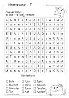 Vorschau - Arbeitsblätter - T - FREEBIE - Rätsel - Wörtersuche - Seite 2