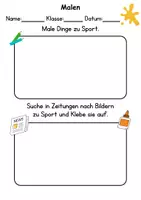 Vorschau - Arbeitsblätter - Sport/Sportarten Anmalen Wortschatz - Deutsch/DaZ/DaF/Kunst - Klasse 1 und 2 - Seite 3