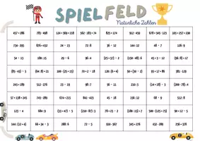 Vorschau - Arbeitsblätter - Materialpaket Rechenrallye Mathematik – Natürliche Zahlen, Dezimalzahlen & Rationale Zahlen (Klasse 5/ 6/ 7/ 8) – Spiele & Wiederholung | Mit Lösungen - Seite 3