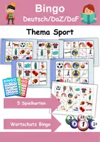 Vorschau - Mal- und Bastelvorlagen - Wortschatz Bingo - Sport/Sportarten (Klasse 1 und 2) - Deckblatt