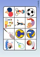 Vorschau - Mal- und Bastelvorlagen - Wortschatz Bingo - Sport/Sportarten (Klasse 1 und 2) - Seite 1