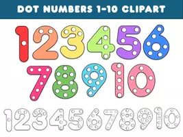Προεπισκόπηση - Clipart / Γραφήματα - DOT NUMBERS 1-10 CLIPART - Εξώφυλλο