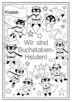 Vorschau - Mal- und Bastelvorlagen - Buchstaben-Helden: Türplakat / kooperatives Poster - Seite 1