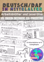 Vorschau - Arbeitsblätter - Mittelalter Arbeitsblätter Lesespuren, Burg & Zünfte (Klasse 3/4) - Deckblatt