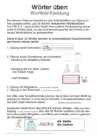 Vorschau - Arbeitsblätter - "Deutsch mit Spaß": Kleidung, Wörter schreiben - Seite 1