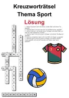 Vorschau - Arbeitsblätter - Kreuzworträtsel mit Lösung Sport/Sportarten (Grundschule) - DaZ/DaF, Deutsch, Wortschatz - Seite 2