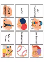 Vorschau - Mal- und Bastelvorlagen - Sport/Sportarten Domino DaZ/DaF, Deutsch (Grundschule) - Fremdwörter - Seite 1