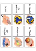 Vorschau - Mal- und Bastelvorlagen - Sport/Sportarten Domino DaZ/DaF, Deutsch (Grundschule) - Fremdwörter - Seite 2