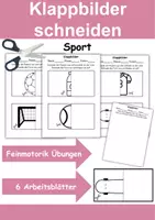 Vorschau - Mal- und Bastelvorlagen - Klappbilder schneiden Sport/Sportarten - DaZ/DaF, Deutsch, Kunst - Deckblatt