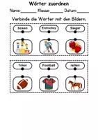 Vorschau - Arbeitsblätter - Wörter zuordnen Sport/Sportarten, Wortschatz - DaZ/DaF, Deutsch - Seite 3
