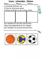 Vorschau - Arbeitsblätter - Sport/Sportarten Leserätsel - Lesen, schneiden, kleben - DaZ/DaF, Deutsch, Sachunterricht - Seite 1