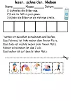 Vorschau - Arbeitsblätter - Sport/Sportarten Leserätsel - Lesen, schneiden, kleben - DaZ/DaF, Deutsch, Sachunterricht - Seite 3