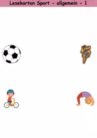 Vorschau - Arbeitsblätter - Lesekarten/Bildkarten Sport/Sportarten mittelschwer - DaZ/DaF, Deutsch (Grundschule) - Seite 1
