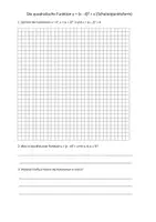 Vorschau - Arbeitsblätter - Scheitelpunktsform quadratischer Funktionen - Deckblatt