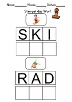 Vorschau - Arbeitsblätter - Sport/Sportarten Wörter stempeln - DaZ/DaF, Deutsch (Grundschule) - Seite 3