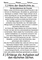 Vorschau - Arbeitsblätter - Sport/Sportarten Leseverstehen und Wortschatz - DaZ/DaF, Deutsch, Sachunterricht - Seite 2