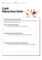 Vista previa - Hojas de trabajo - Aprende la canción: Hänschen klein - página 2