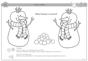 Vorschau - Arbeitsblätter - Winter - Rechnen und Malen (Partnerspiel) - Seite 1