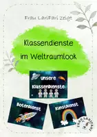 Vorschau - Bildkarten - Klassendienste im Weltraumlook Classroom Management - Deckblatt