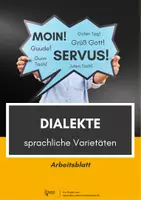 Vorschau - Arbeitsblätter - Dialekte: Definition und Übungen - Deckblatt