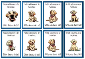 Vorschau - Bildkarten - Willkommenskärtchen Labradorklasse hell #Klassentier - Seite 2