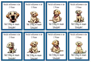 Vorschau - Bildkarten - Willkommenskärtchen Labradorklasse hell #Klassentier - Seite 3