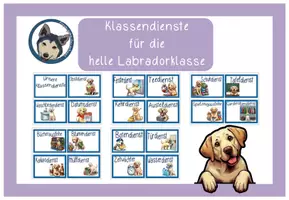 Vorschau - Poster - Klassendienste Labradorklasse hell #Klassentier - Deckblatt
