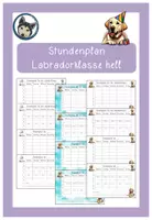 Vorschau - Poster - editierbarer Stundenplan Labradorklasse hell #Klassentier - Deckblatt