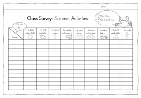 Vorschau - Arbeitsblätter - Summer activities: Class Survey - Seite 2