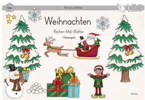 Vorschau - Spiele - Weihnachten - Rechnen und Malen (Partnerspiel) - Deckblatt