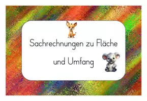 Vorschau - Fördermaterial/Inklusion - Sachrechnen Kartei: Umfang & Fläche für die 3./4. Klasse - Seite 3