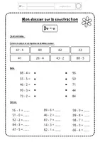 Aperçu - Feuilles d'exercices - "Mon dossier sur la soustraction" - NIVEAU 1 - Page 1
