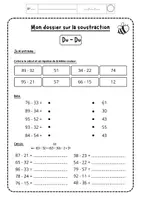 Aperçu - Feuilles d'exercices - "Mon dossier sur la soustraction" - NIVEAU 2 - Page de couverture
