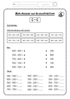Aperçu - Feuilles d'exercices - "Mon dossier sur la soustraction" - NIVEAU 2 - Page 3