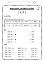 Aperçu - Feuilles d'exercices - "Mon dossier sur la soustraction" - NIVEAU 3 - Page de couverture
