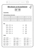 Aperçu - Feuilles d'exercices - "Mon dossier sur la soustraction" - NIVEAU 3 - Page 2