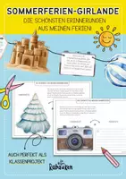 Vorschau - Arbeitsblätter - Sommerferien-Girlande - Meine schönsten Erinnerungen aus den Ferien! ☀️🏖️ - Deckblatt