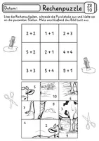 Vorschau - Mal- und Bastelvorlagen - Rechenpuzzle Sparpaket (20 Themen) - Zahlenraum 10 und 20 - 1. Klasse Mathe - Seite 2