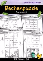 Vorschau - Mal- und Bastelvorlagen - Rechenpuzzle Sparpaket (20 Themen) - Zahlenraum 10 und 20 - 1. Klasse Mathe - Seite 1