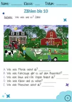 Vorschau - Arbeitsblätter - Zählen, bündeln und verbinden 1.Klasse - Zahlenraum10 Mathe - Seite 1