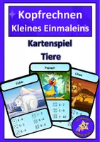 Vorschau - Spiele - Kopfrechnen kleines Einmaleins - Kartenspiel Tiere - Deckblatt