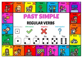 Aperçu - Jeux - PAST SIMPLE OF REGULAR VERBS – Board Game - Page 1
