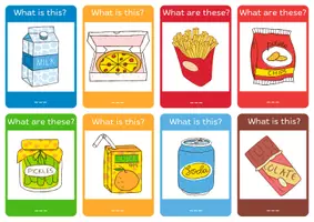 Vorschau - Fördermaterial/Inklusion - Food and drinks, task cards - Seite 1